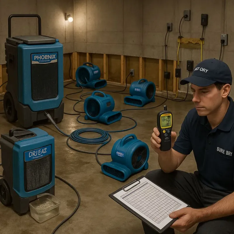 Structural Drying and Dehumidification process in Monroe County, PA